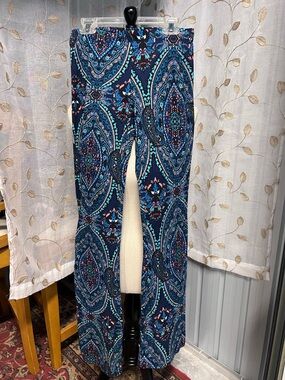 Blue Paisley Palazzo Pants